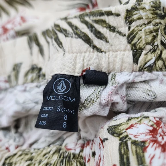 Volcom Not Real Shore Shorts Set Tropical Green Tea Girls S 7/8 - Picture 10 of 12
